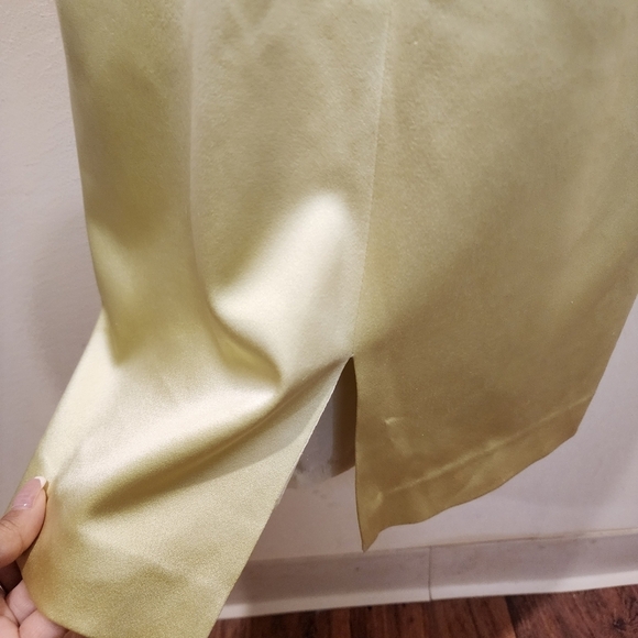 Kay Unger New York lime  100% silk body con sleeveless dress size 4 - Picture 9 of 13